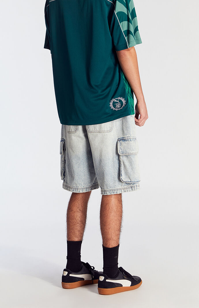 Pacsun Light Indigo Cargo Baggy Denim Shorts