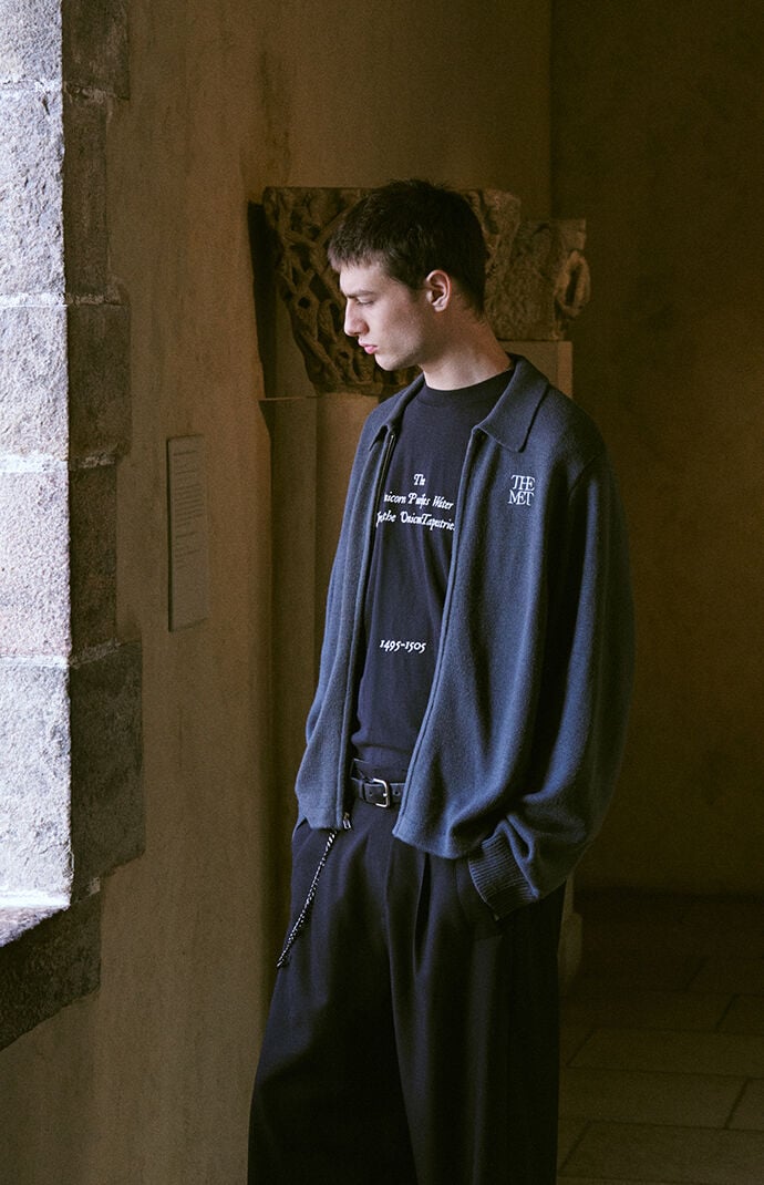 The Met x Pacsun Logo Full Zip Sweater