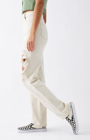 Off White '90s Boyfriend Jeans image number 3