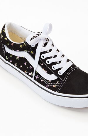Kids Canvas Floral Old Skool Shoes image number 6