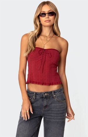 Lacey Knit Tube Top image number 1