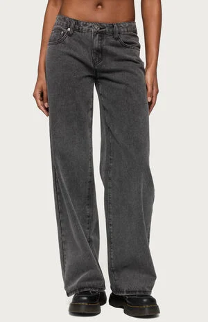 Tall Raelynn Washed Low Rise Baggy Jeans image number 1