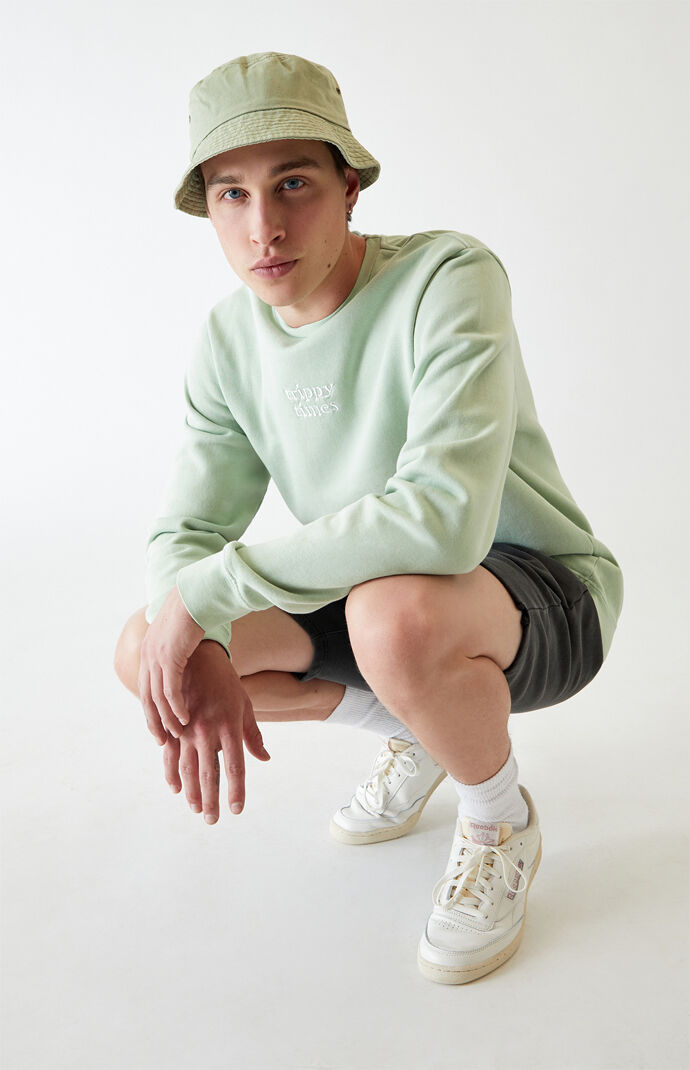Vintage Wash Embroidered Crew Neck Sweatshirt