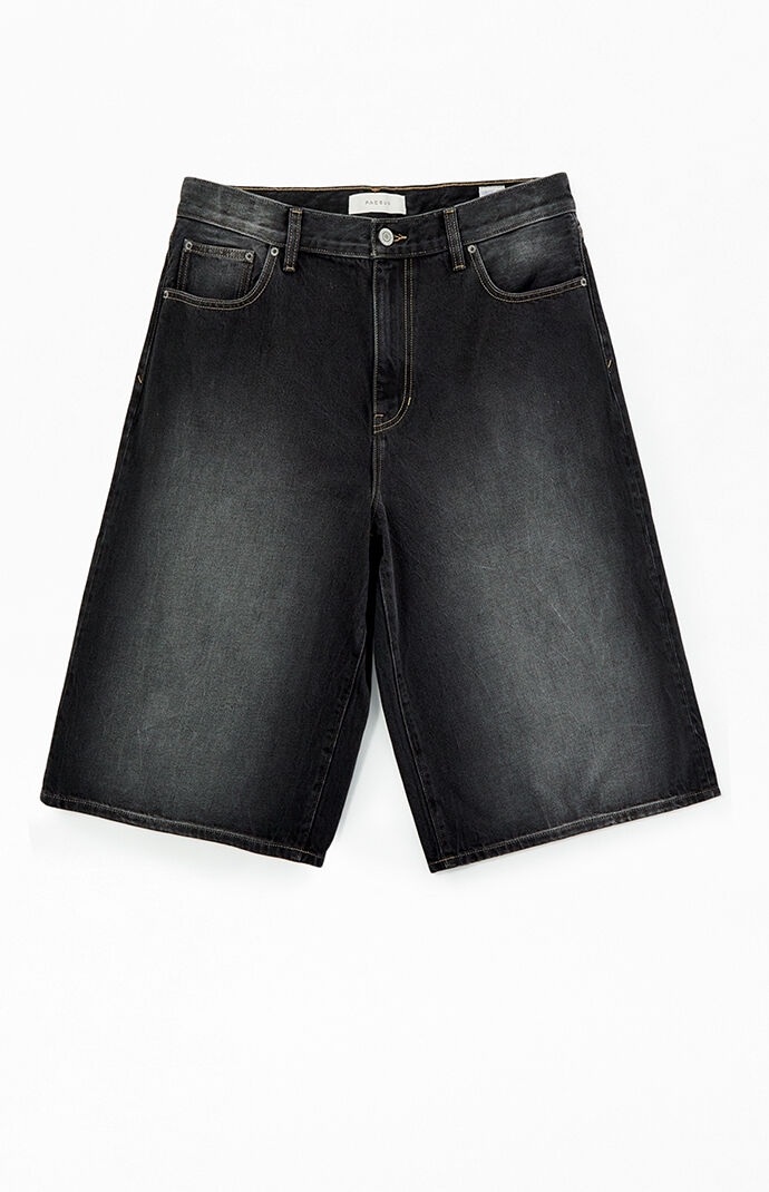 Pacsun Blaine Ultra Baggy Denim Shorts Washed Black