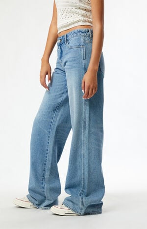 Eco Medium Indigo Low Rise Baggy Jeans image number 3