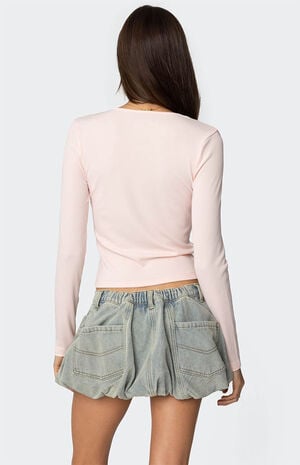 Madeline Lace Trim Ribbed Top image number 5