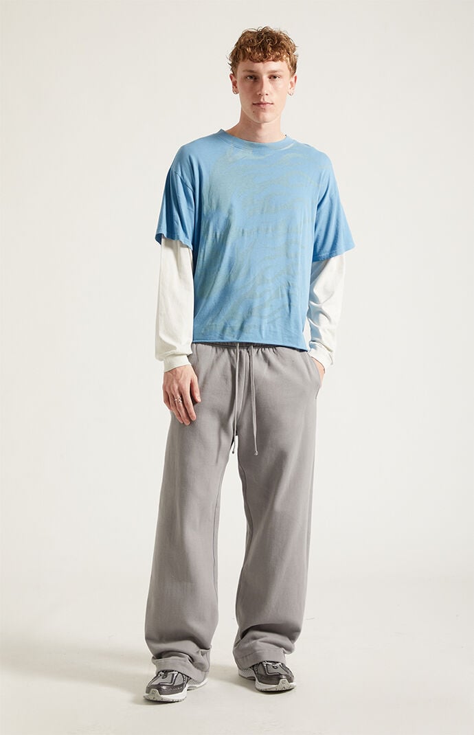 Pacsun Light Gray Fleece Extreme Baggy Sweatpants