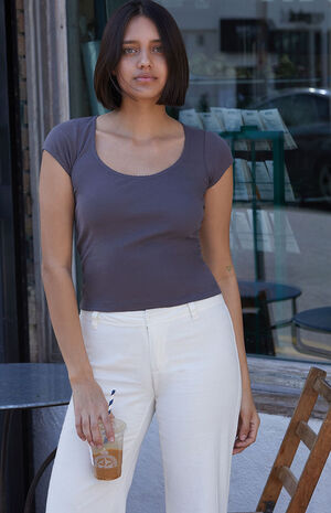 Gray Basic Scoop Top image number 1