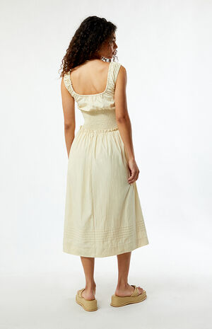 Tie Front Smocked Midi Dress image number 4