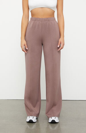 Active Tan Seamed Modal Baggy Sweatpants image number 2