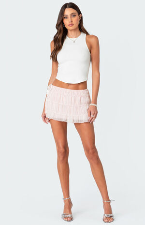 Abrielle Tiered Chiffon Mini Skirt image number 4
