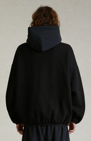 Black Nylon Fleece Hoodie image number 4