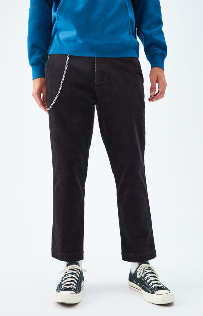 Black Chain Corduroy Trouser Pants