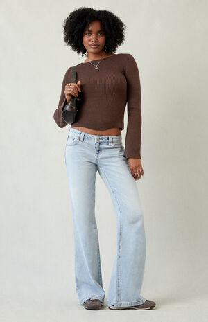 Charlie Low Rise Baggy Bootcut Jeans Light Blue Wash image number 2