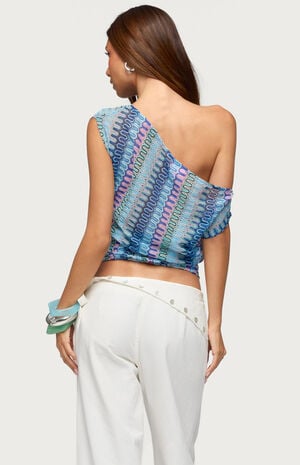 Taniya Off Shoulder Zigzag Knit Top image number 3