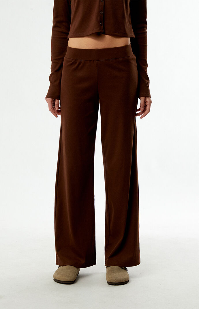Rhythm Jessie Ribbed Wide Leg Sweatpants