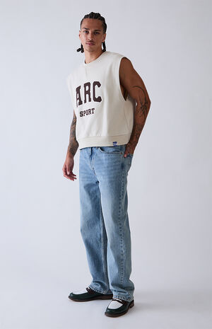 Gray Sport Cut Off Muscle Crew Neck Sweatshirt image number 5