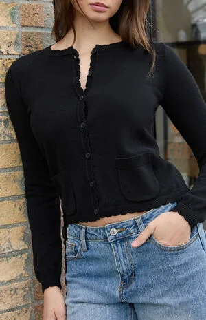 Black Pocket Cardigan image number 1