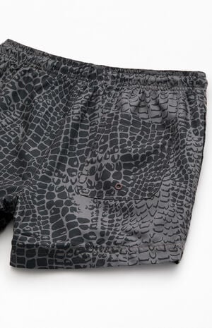 Black Crocodile 4.5" Swim Trunks image number 4
