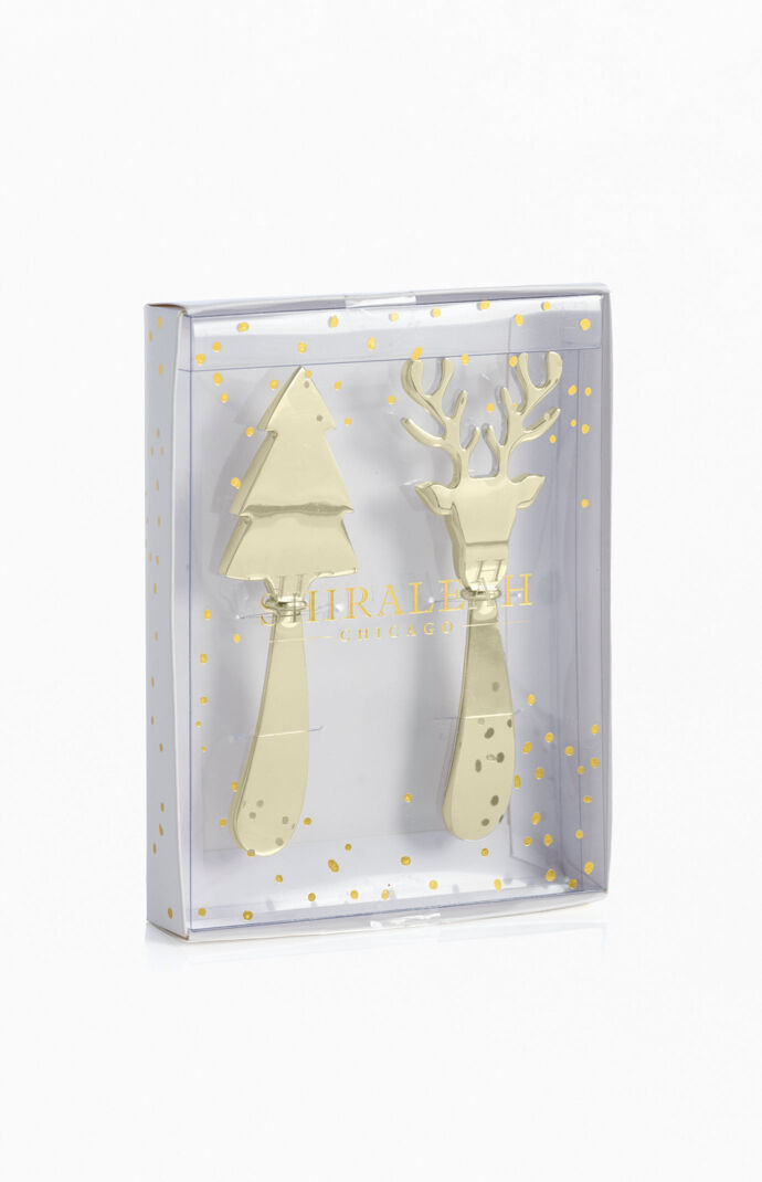 Reindeer and Tree Butter Knife Set