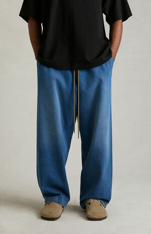 Fear of God Essentials Medium Wash Denim Lounge Pants | PacSun