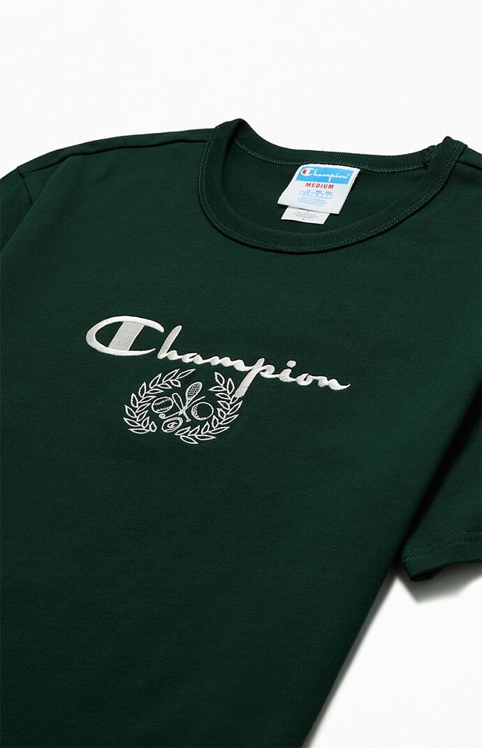 Champion dark green t shirt best sale
