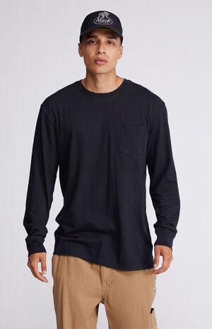 Black Solid Regular Long Sleeve T-Shirt image number 1