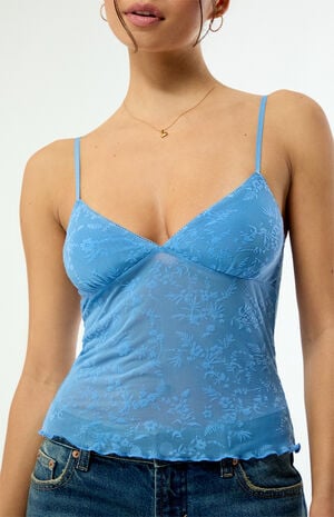 Natalia Burnout Lace Tank Top image number 5