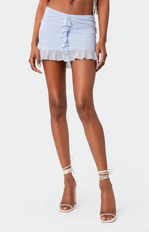 Solange Ruffle Mesh Mini Skirt image number 1