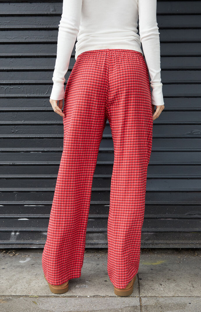 John Galt Red Plaid Flannel Baggy Pants