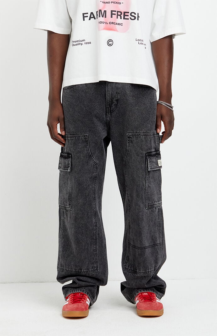 Pacsun Dylan Baggy Jeans Cargo Carpenter Faded Black