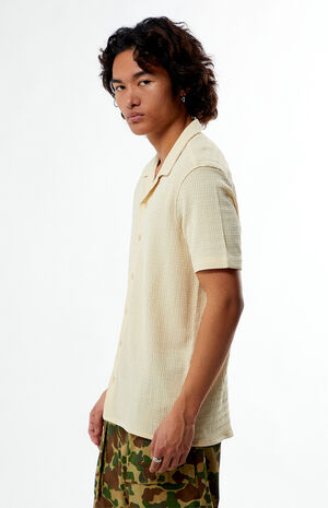 Tan Pointelle Camp Shirt image number 3