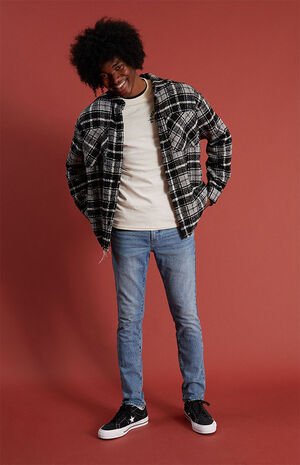 Medium Indigo Skinny Comfort Stretch Jeans image number 5