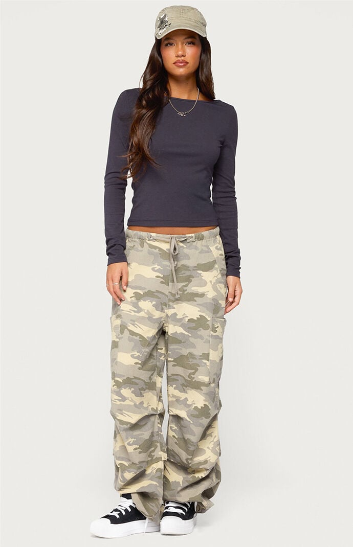 Edikted Savi Boat Neck Long Sleeve Top