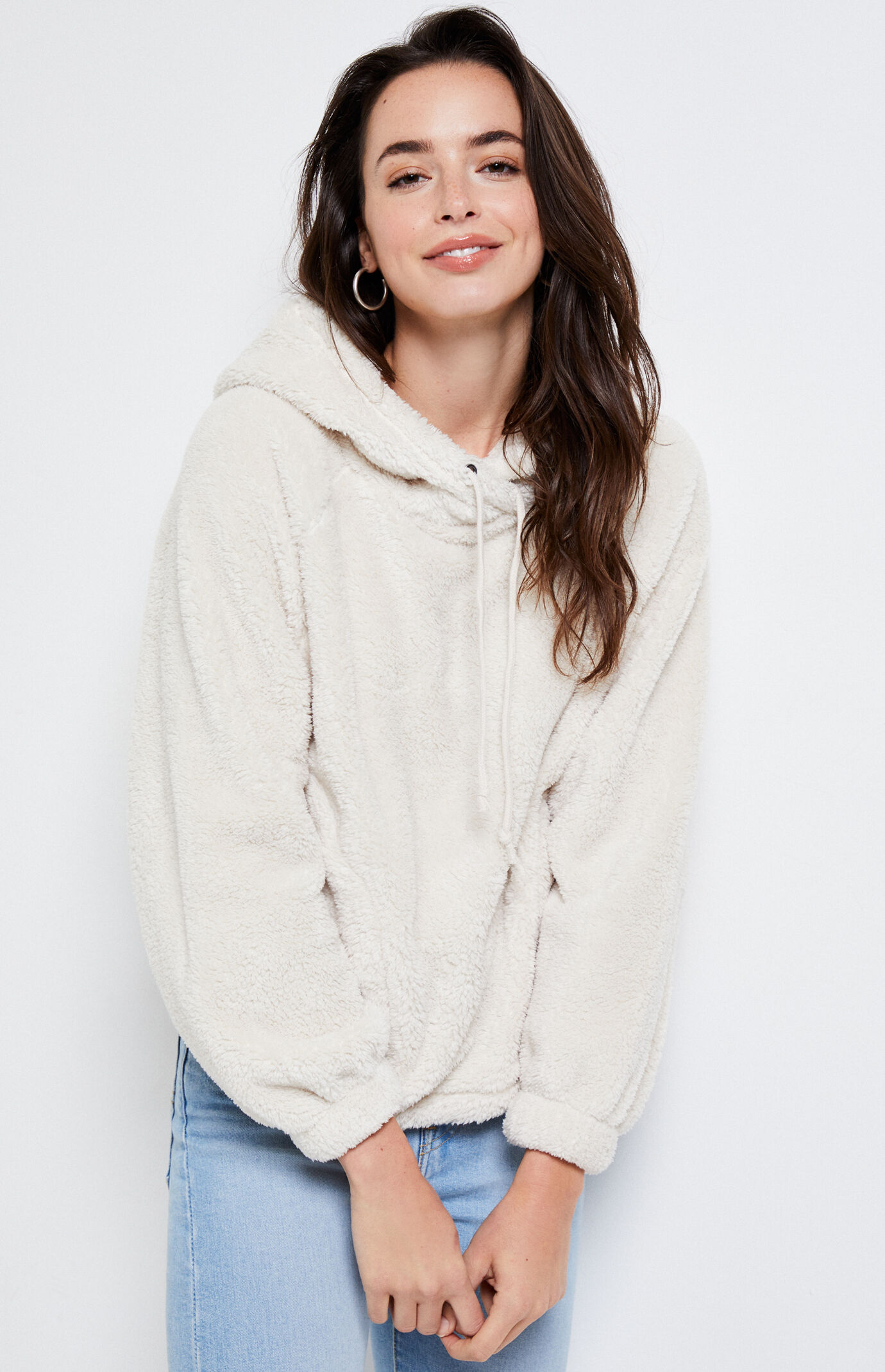 Sherpa hoodie women clearance