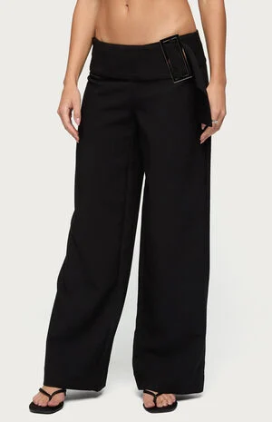 Cerise Buckle Low Rise Baggy Pants image number 1