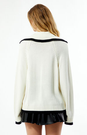 Collar V Neck Oversized Sweater image number 4