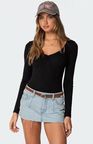 Jonah Long Sleeve V Neck Bodysuit image number 1