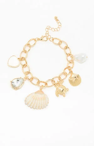 Mixed Seashell Charm Bracelet image number 1