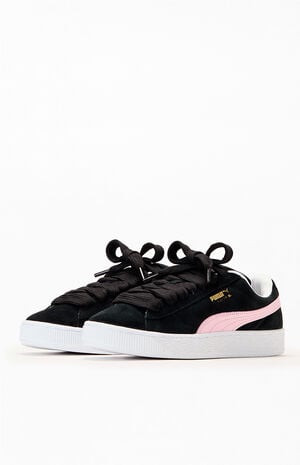 Women's Black & Pink Suede XL Sneakers image number 2