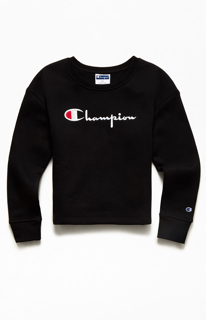 Champion small script boxy crew sweatshir outlet