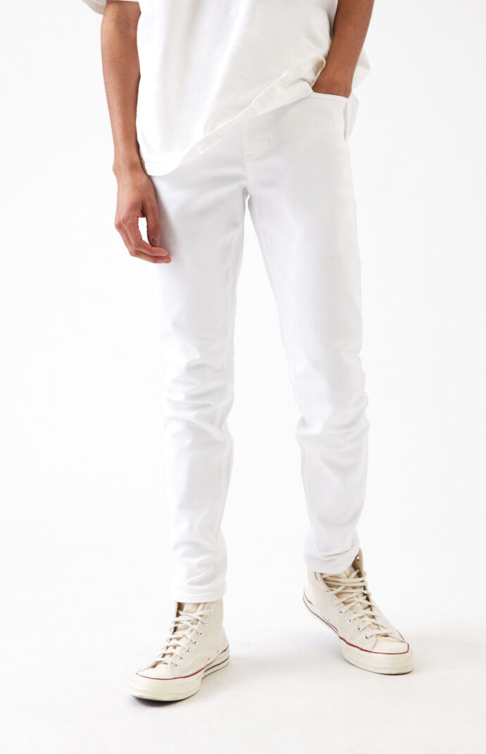 men's white skinny jeans