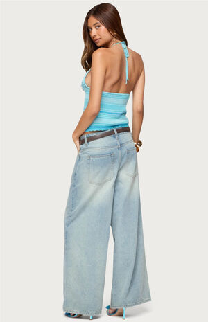 Suanne Crochet & Knit Stripey Halter Top image number 4