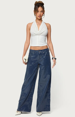 Mirella Sequin Low Rise Baggy Jeans image number 5