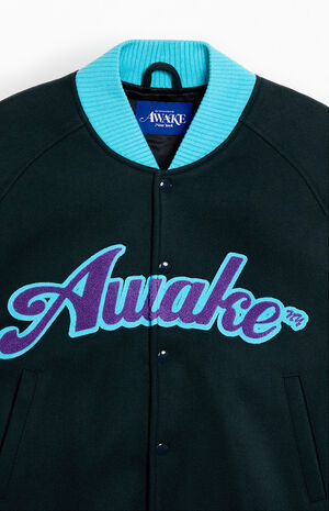 Melton Wool Chenille Logo Varsity Jacket image number 2