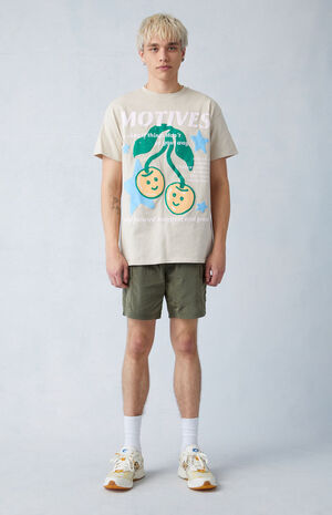 Olive Nylon Cargo Shorts image number 2