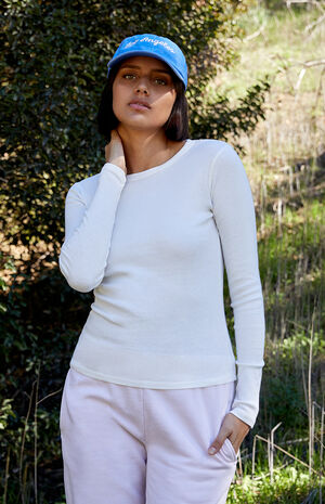 White Tori Thermal Long Sleeve Top image number 1