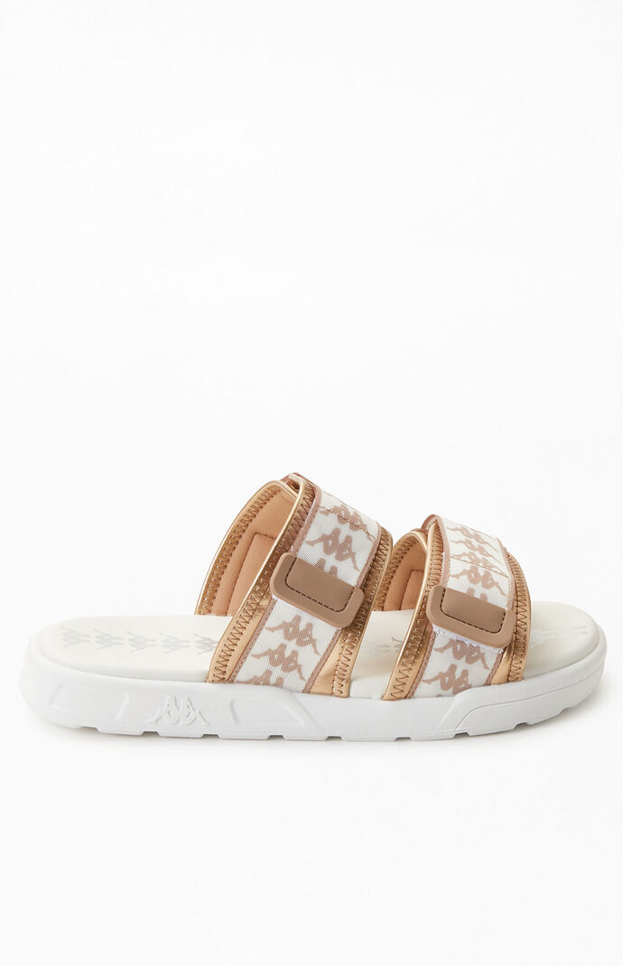 White & Gold 222 Banda Aster 2 Sandals