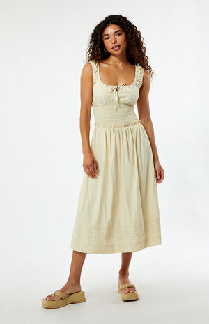 Tie Front Smocked Midi Dress image number 1