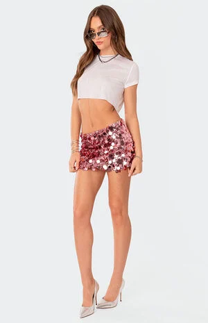 Sabina Low Rise Sequin Mini Skirt image number 3